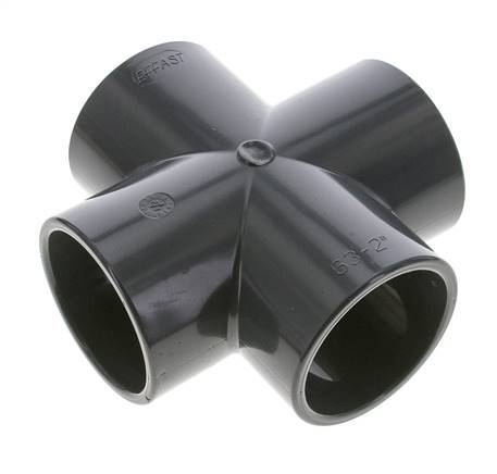 PVC Cross Fitting Socket 63x75mm
