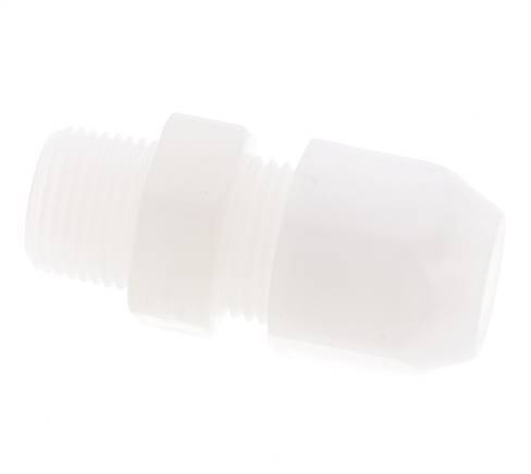 10x12mm & R3/8'' PVDF Straight Hose Fitting with Male Threads 10bar/145psi