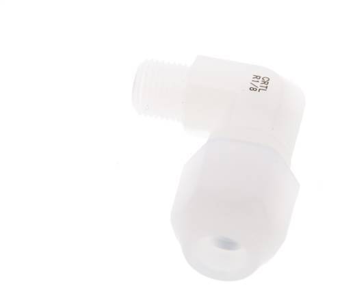 6x8mm & R1/8'' PVDF Elbow Hose Fitting with Male Threads 10bar/145psi