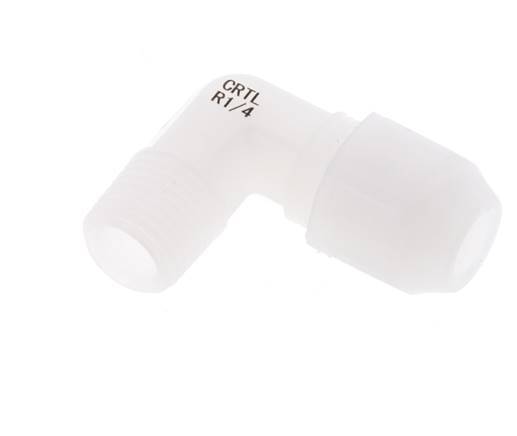 6x8mm & R1/4'' PVDF Elbow Hose Fitting with Male Threads 10bar/145psi