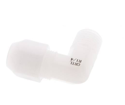 6x8mm & R1/4'' PVDF Elbow Hose Fitting with Male Threads 10bar/145psi