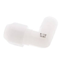 6x8mm & R1/4'' PVDF Elbow Hose Fitting with Male Threads 10bar/145psi