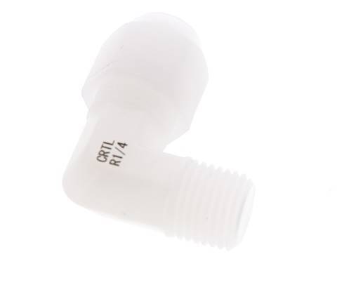 6x8mm & R1/4'' PVDF Elbow Hose Fitting with Male Threads 10bar/145psi