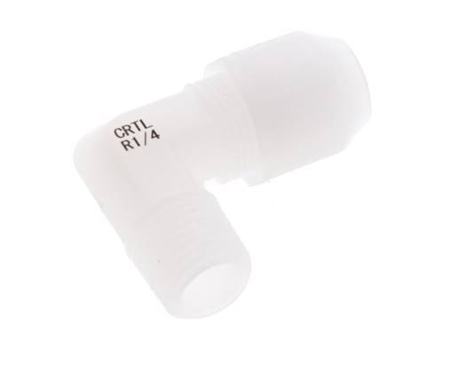 6x8mm & R1/4'' PVDF Elbow Hose Fitting with Male Threads 10bar/145psi