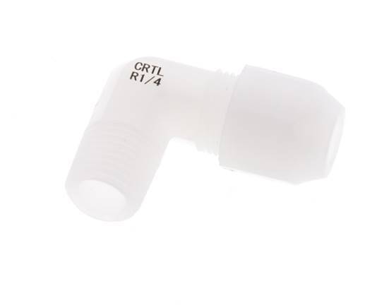 6x8mm & R1/4'' PVDF Elbow Hose Fitting with Male Threads 10bar/145psi
