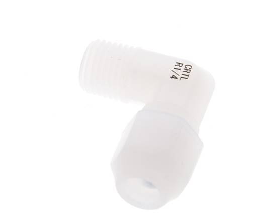 6x8mm & R1/4'' PVDF Elbow Hose Fitting with Male Threads 10bar/145psi