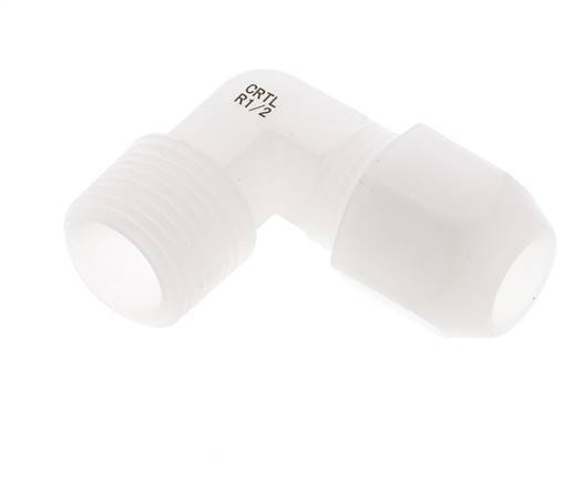 10x12mm & R1/2'' PVDF Elbow Hose Fitting with Male Threads 10bar/145psi