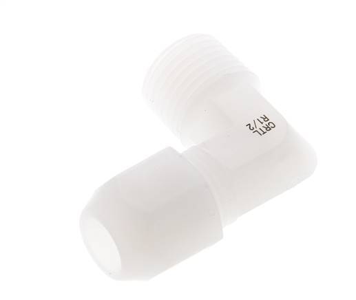 10x12mm & R1/2'' PVDF Elbow Hose Fitting with Male Threads 10bar/145psi