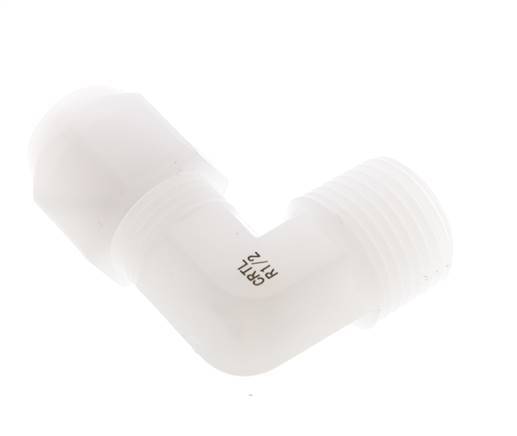 10x12mm & R1/2'' PVDF Elbow Hose Fitting with Male Threads 10bar/145psi