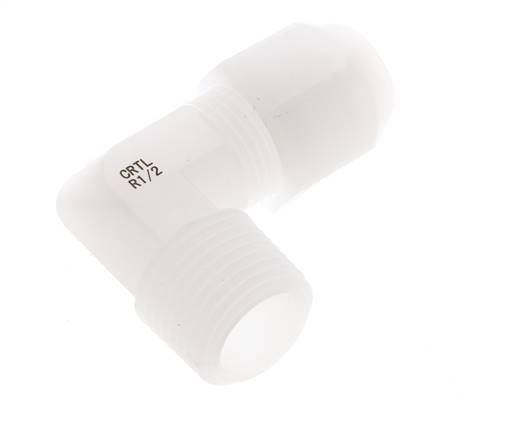 10x12mm & R1/2'' PVDF Elbow Hose Fitting with Male Threads 10bar/145psi