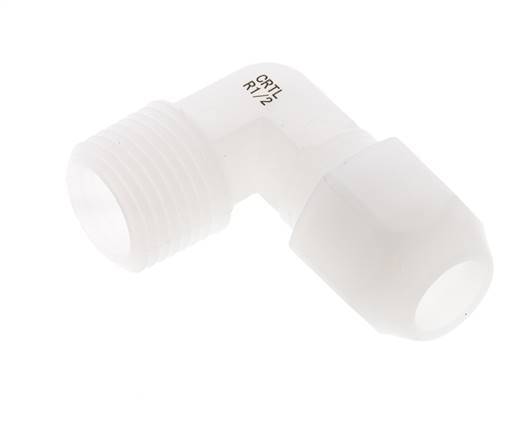 10x12mm & R1/2'' PVDF Elbow Hose Fitting with Male Threads 10bar/145psi
