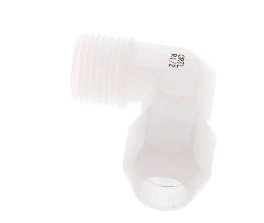 10x12mm & R1/2'' PVDF Elbow Hose Fitting with Male Threads 10bar/145psi