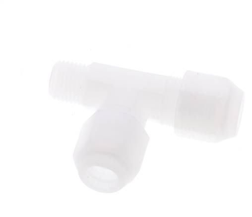 8x10mm & R1/4'' PP Right Angle Tee Hose Fitting with Male Threads 10bar/145psi [2 Pieces]