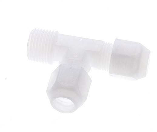10x12mm & R1/2'' PP Right Angle Tee Hose Fitting with Male Threads 10bar/145psi