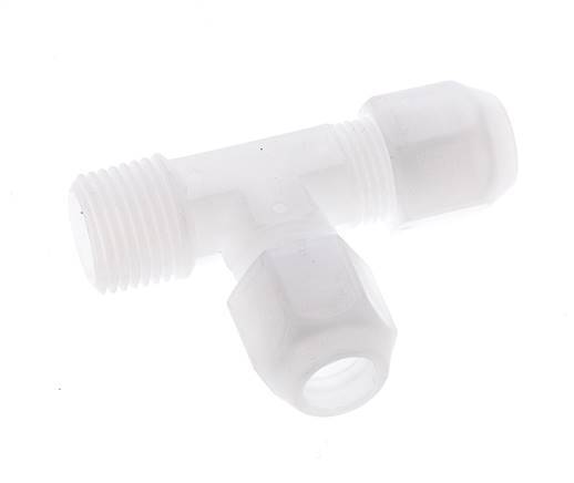 10x12mm & R1/2'' PP Right Angle Tee Hose Fitting with Male Threads 10bar/145psi