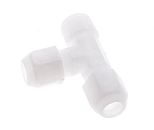 10x12mm & R1/2'' PP Right Angle Tee Hose Fitting with Male Threads 10bar/145psi
