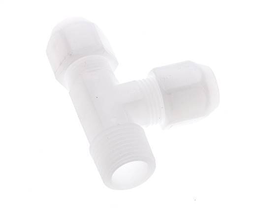 10x12mm & R1/2'' PP Right Angle Tee Hose Fitting with Male Threads 10bar/145psi