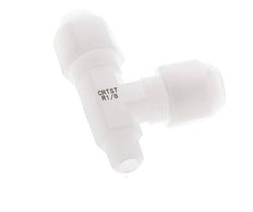6x8mm & R1/8'' PVDF Right Angle Tee Hose Fitting with Male Threads 10bar/145psi