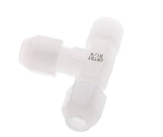 4x6mm & R1/4'' PVDF Right Angle Tee Hose Fitting with Male Threads 10bar/145psi