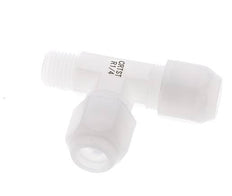 8x10mm & R1/4'' PVDF Right Angle Tee Hose Fitting with Male Threads 10bar/145psi