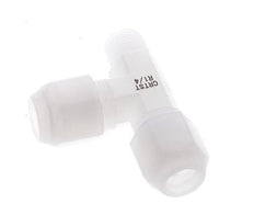 8x10mm & R1/4'' PVDF Right Angle Tee Hose Fitting with Male Threads 10bar/145psi