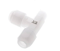 8x10mm & R1/4'' PVDF Right Angle Tee Hose Fitting with Male Threads 10bar/145psi