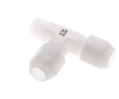 10x12mm & R3/8'' PVDF Right Angle Tee Hose Fitting with Male Threads 10bar/145psi