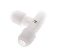 10x12mm & R3/8'' PVDF Right Angle Tee Hose Fitting with Male Threads 10bar/145psi