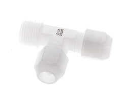 10x12mm & R1/2'' PVDF Right Angle Tee Hose Fitting with Male Threads 10bar/145psi