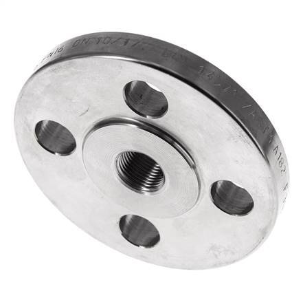Threaded Flange DN10-PN16 Rp 3/8'' Stainless Steel 1.4571 DIN 2566