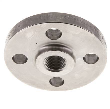 Threaded Flange DN15-PN16 Rp 1/2'' Stainless Steel 1.4571 DIN 2566