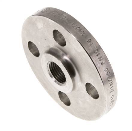 Threaded Flange DN15-PN16 Rp 1/2'' Stainless Steel 1.4571 DIN 2566