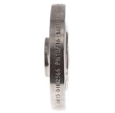 Threaded Flange DN15-PN16 Rp 1/2'' Stainless Steel 1.4571 DIN 2566