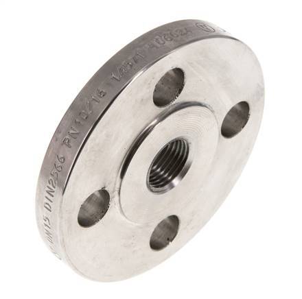 Threaded Flange DN15-PN16 Rp 1/2'' Stainless Steel 1.4571 DIN 2566