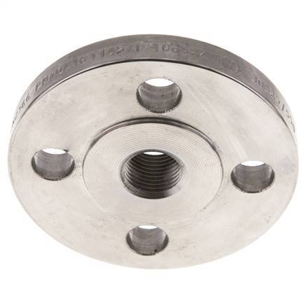Threaded Flange DN15-PN16 Rp 1/2'' Stainless Steel 1.4571 DIN 2566