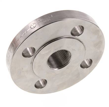 Threaded Flange DN20-PN16 Rp 3/4'' Stainless Steel 1.4571 DIN 2566