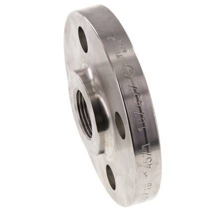 Threaded Flange DN20-PN16 Rp 3/4'' Stainless Steel 1.4571 DIN 2566