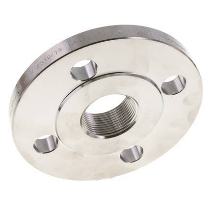 Threaded Flange DN65-PN16 Rp 2-1/2'' Stainless Steel 1.4571 DIN 2566