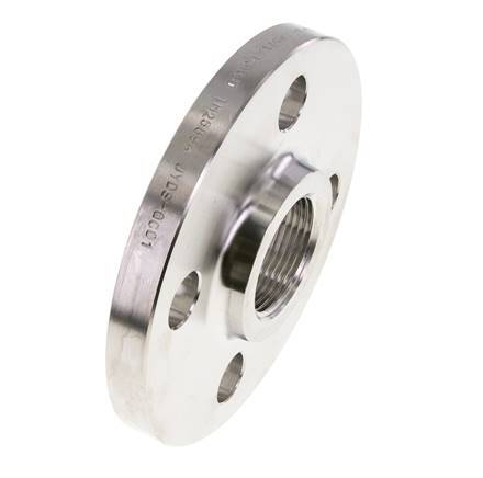 Threaded Flange DN65-PN16 Rp 2-1/2'' Stainless Steel 1.4571 DIN 2566
