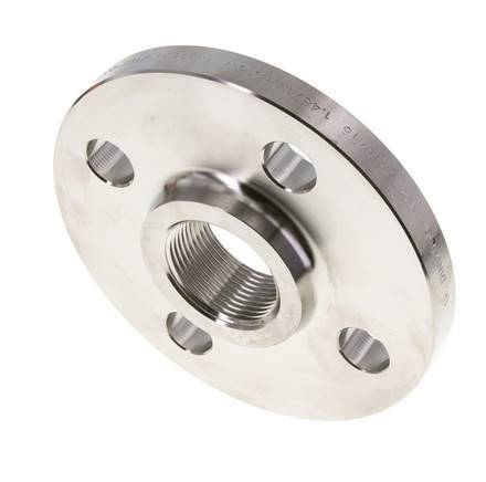 Threaded Flange DN65-PN16 Rp 2-1/2'' Stainless Steel 1.4571 DIN 2566