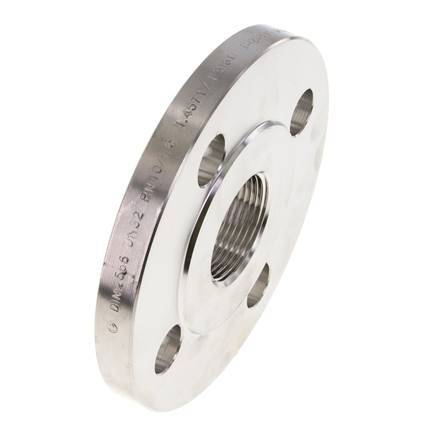 Threaded Flange DN65-PN16 Rp 2-1/2'' Stainless Steel 1.4571 DIN 2566