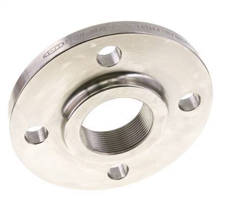 Threaded Flange DN50-PN16 Rp 2'' Stainless Steel 1.4571 DIN 2566 And EN 1092-1 (Type 13)