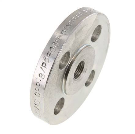 Threaded Flange DN10-PN16 Rp 3/8'' Zinc-Plated Steel DIN 2566
