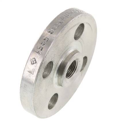 Threaded Flange DN10-PN16 Rp 3/8'' Zinc-Plated Steel DIN 2566