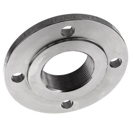 Threaded Flange DN50-PN6 Rp 2'' Stainless Steel 1.4571 DIN 2565 And EN 1092-1 (Type 13)