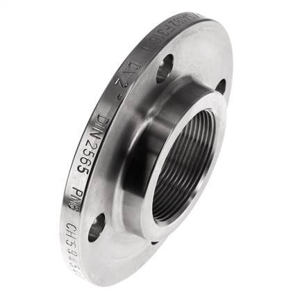 Threaded Flange DN50-PN6 Rp 2'' Stainless Steel 1.4571 DIN 2565 And EN 1092-1 (Type 13)