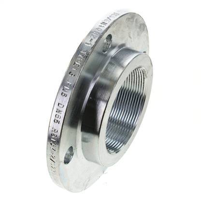 Threaded Flange DN80-PN6 Rp 3'' Zinc-Plated Steel DIN 2565 And EN 1092-1 (Type 13)