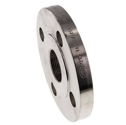 Threaded Flange DN100-PN40 Rp 4'' Stainless Steel 1.4571 DIN 2567 And EN 1092-1 (Type 13)
