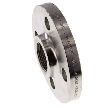 Threaded Flange DN65-PN16 (EN) Rp 2-1/2'' Stainless Steel 1.4571 EN 1092-1 (type 13)
