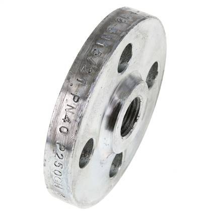 Threaded Flange DN15-PN40 Rp 1/2'' Zinc-Plated Steel DIN 2567 And EN 1092-1 (Type 13)